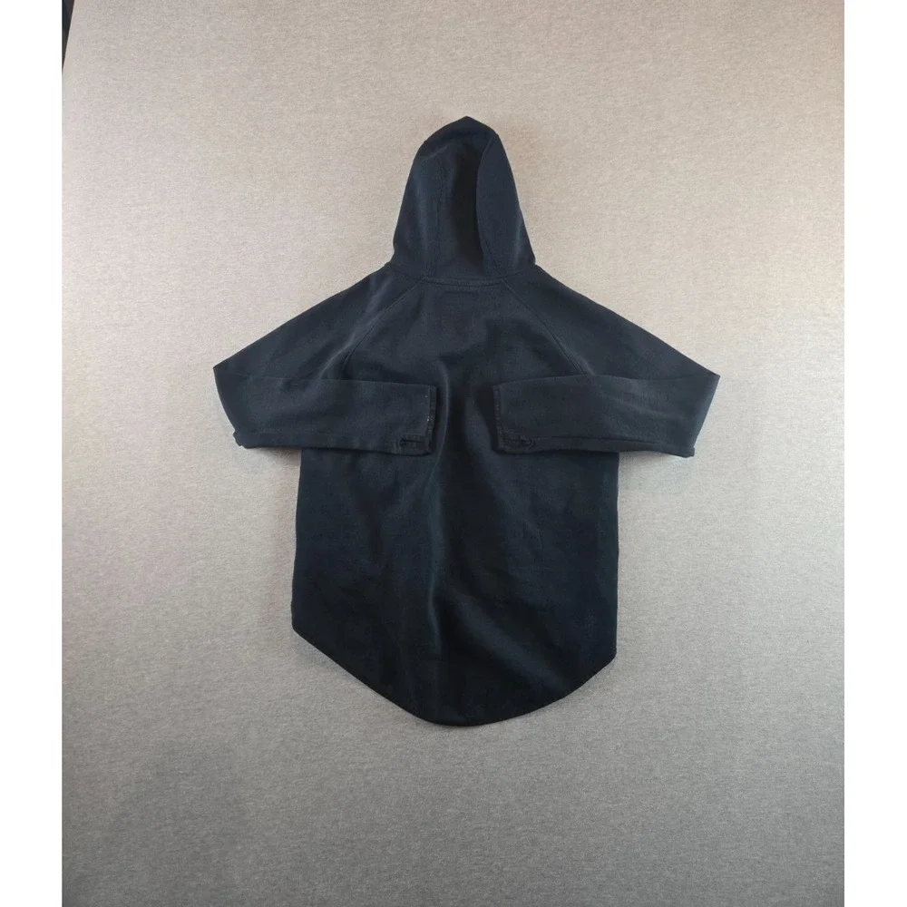 Nike Tech Hoodie Women Small Black Full Zip Asymmetric‎ Jacket Sweatshirt Drill